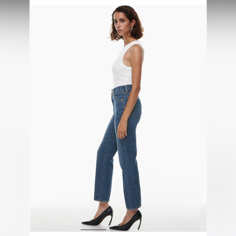 Aritzia Denim Forum The Arlo High Rose Straight Jean